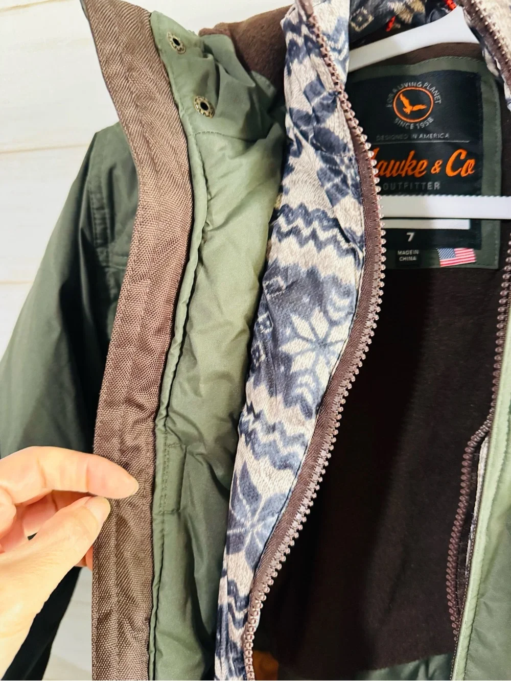 Hawke & Co Brown Fleece-Lined Jacket Interior